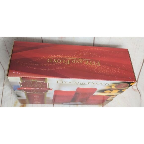 Festive Fitz and Floyd LED Candle Set - Real Wax Remote Control Flickering Light - Picture 3 of 8